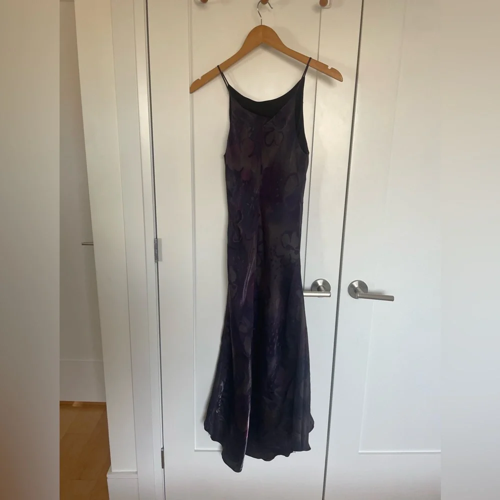 90’s Iridescent Purple Floral Dress - Picture 2 of 9